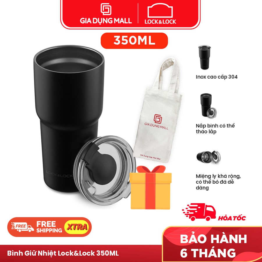 Ly Giữ Nhiệt Lock&Lock Swing Tumbler LHC4179BLK dung tích 350ml- hàng Chính hãng