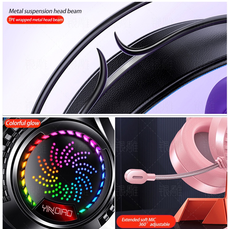 Tai Nghe Gaming Chụp tai máy tính Chơi Game thủ Có Mic Dành Cho Điện Thoại Di Động có dây có micro LED Gameming / Pc / Ps4/laptop Gamming Headphone