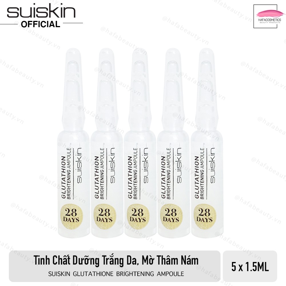 Tinh chất dưỡng trắng da mờ thâm nám Suiskin Glutathione Brightening Ampoule 1.5ml