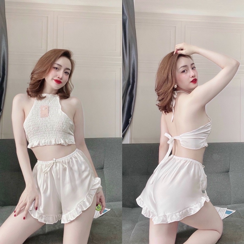 BỘ YẾM NHÚN SATIN 🔥FREESHIP🔥 BỘ NGỦ SATIN | BigBuy360 - bigbuy360.vn