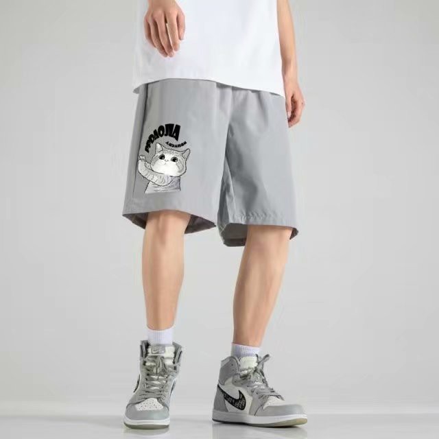 Quần short thể thao ống rộng in họa tiết hoạt hình thời trang mùa hè cho nam size m - 5xl