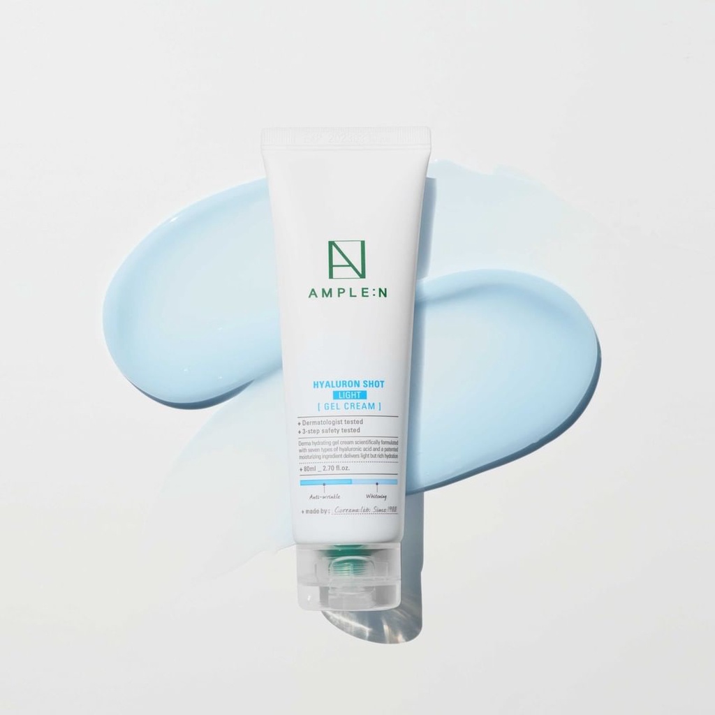 Kem dưỡng ẩm sáng da Ample:N Hyaluron Shot Light Gel Cream 80ml
