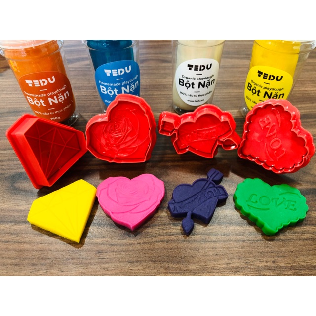 Khuôn chơi bột nặn đất nặn an toàn Tedu - Valentine