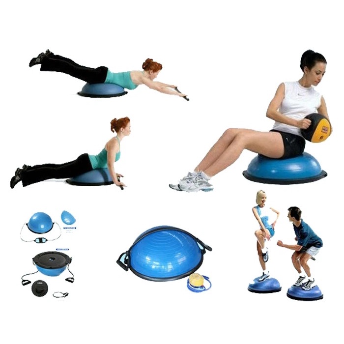 Bóng Bosu Tập Thăng Bằng Yoga Có Dây Kháng Lực Và Bơm