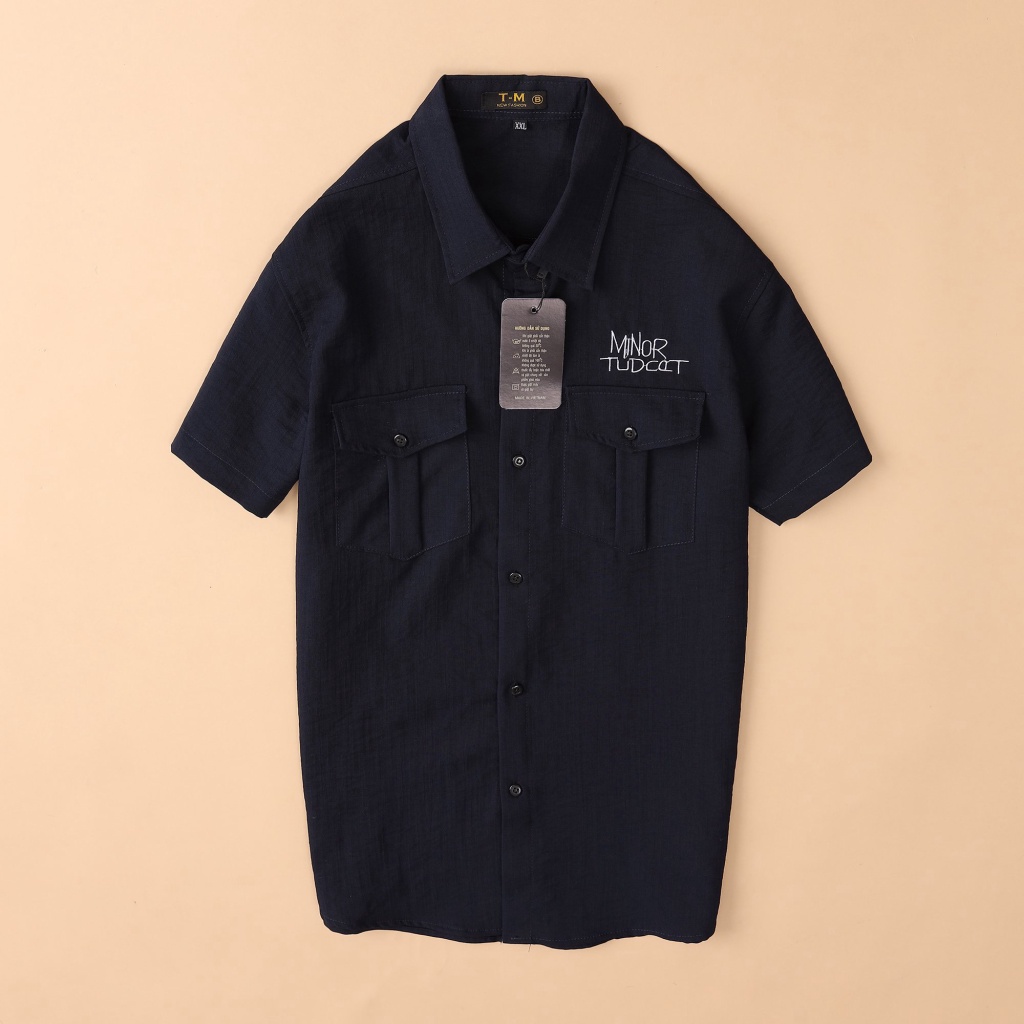 Áo sơ mi nam tay ngắn vải đũi Thái CAO CẤP có đủ màu phối túi sang trọng lịch lãm [NEW UNISEX]