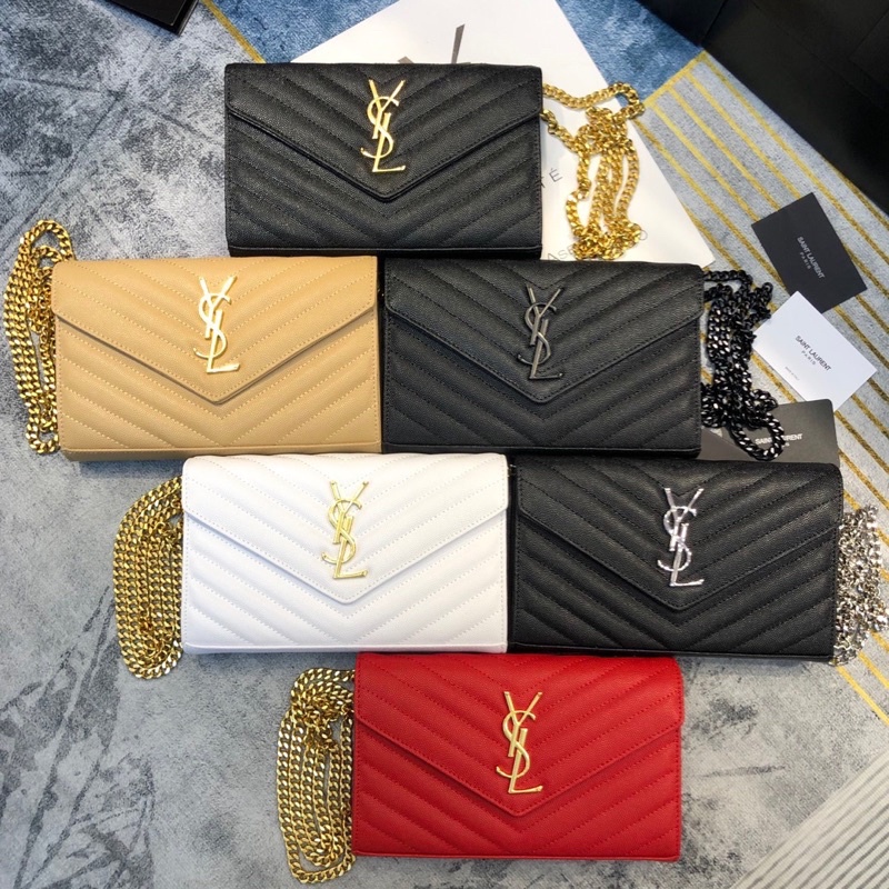 Túi đeo chéo nữ thương hiệu YSL da thật cao cấp dáng bì thư