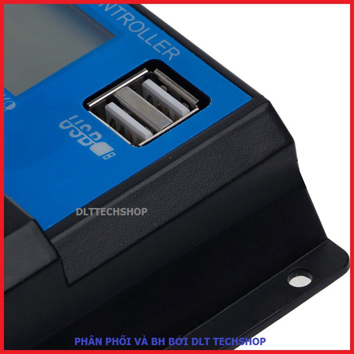 PWM 100A Điều Khiển Tấm Pin Năng Lượng Mặt Trời 100A 12V-24V 2 cổng USB 5v-2A.