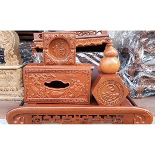 [ COMBO 5 MÓN GIÁ RẺ ] Combo khay trà gỗ hương 5 món: hộp chè, gạt tàn, hộp giấy, khay trà, lo tăm