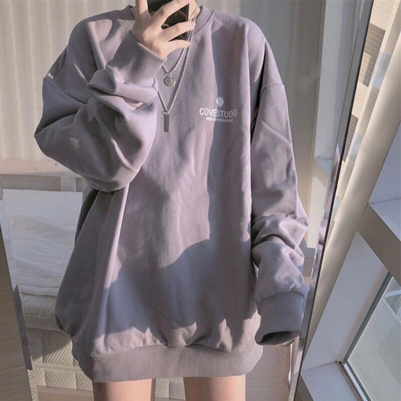 áo nỉ tím dài tay