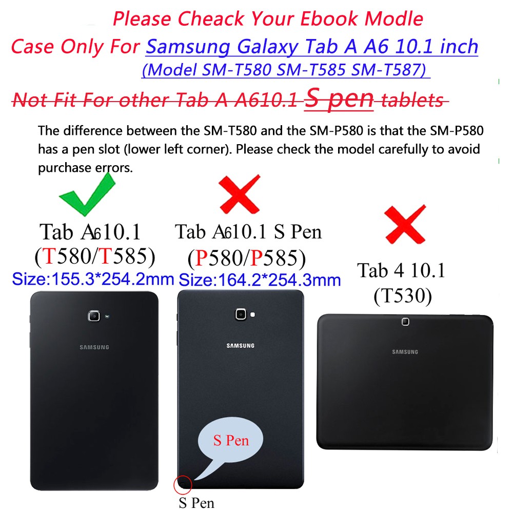 Ốp bảo vệ nắp gập dành cho máy tính bảng Samsung Galaxy Tab A 10.1 SM-T580 T585 T587 | BigBuy360 - bigbuy360.vn