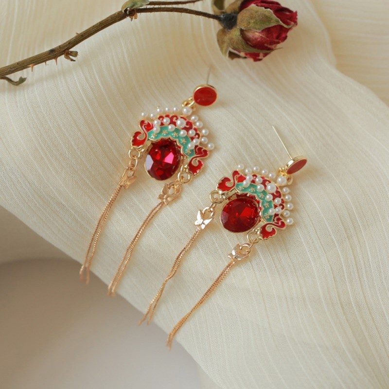 Women Chinese Style Opera Dangle Earrings