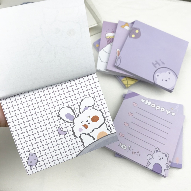 Bộ 50 Giấy Ghi Chú Họa Tiết Động Vật Dễ Thương