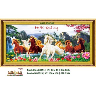 tranh thêu chữ thập ngựa Mã Đáo Thành Công 88951 (82 × 44 cm)