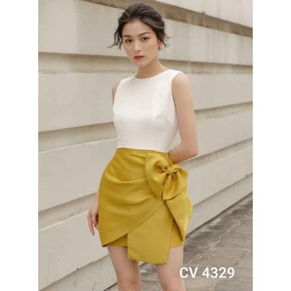 Chân Váy Vàng Đính Nơ Dễ Thương