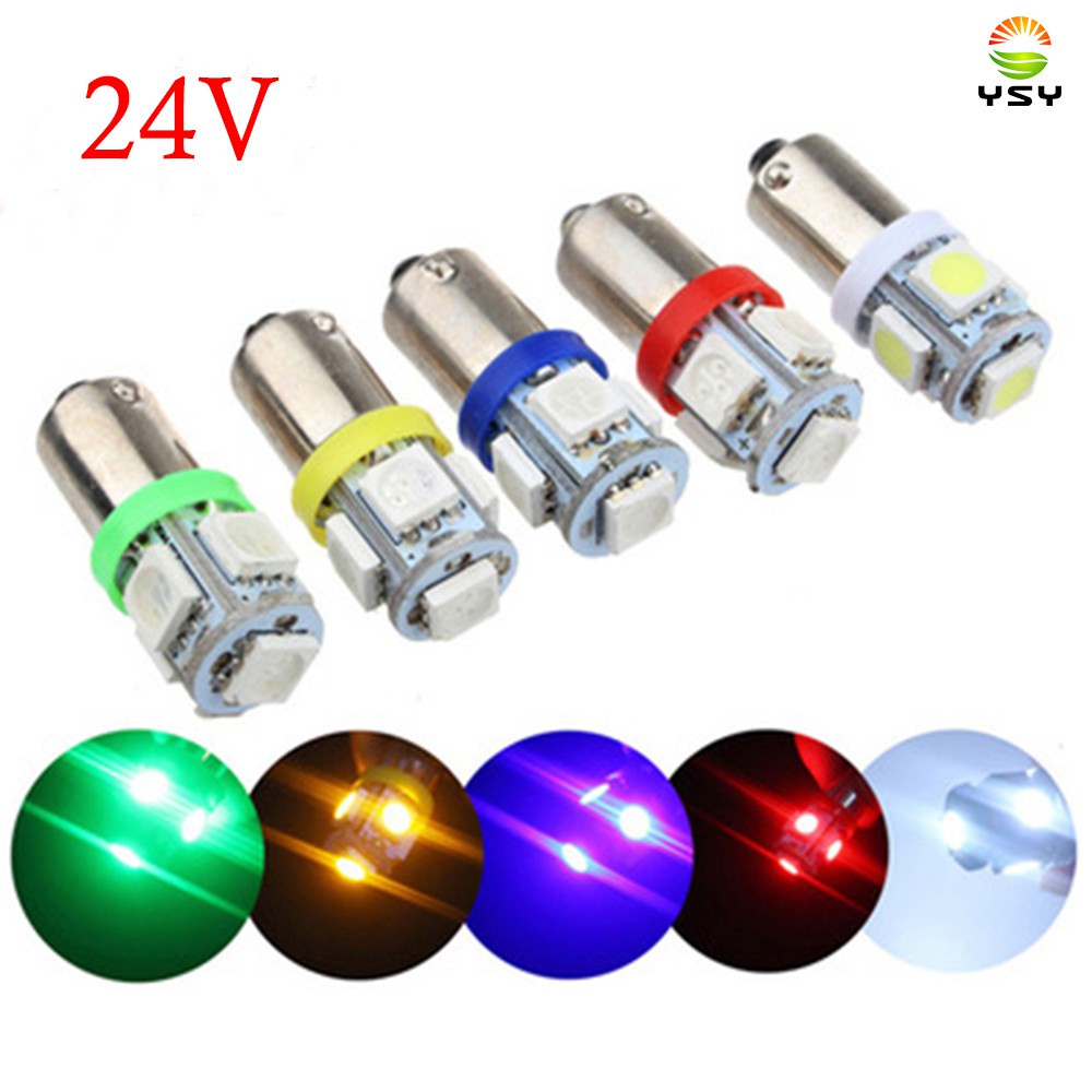 Bộ 2 bóng đèn BA9S 5050 5smd H6W T11 T4W 5smd 24V chất lượng cao cho xe hơi