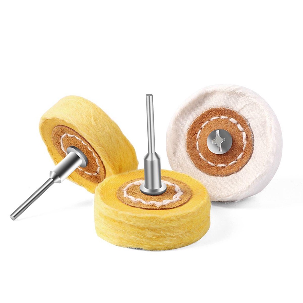 Bộ Bánh Xe Vải Cotton Len Hình Chữ T Kèm Đầu Đánh Bóng