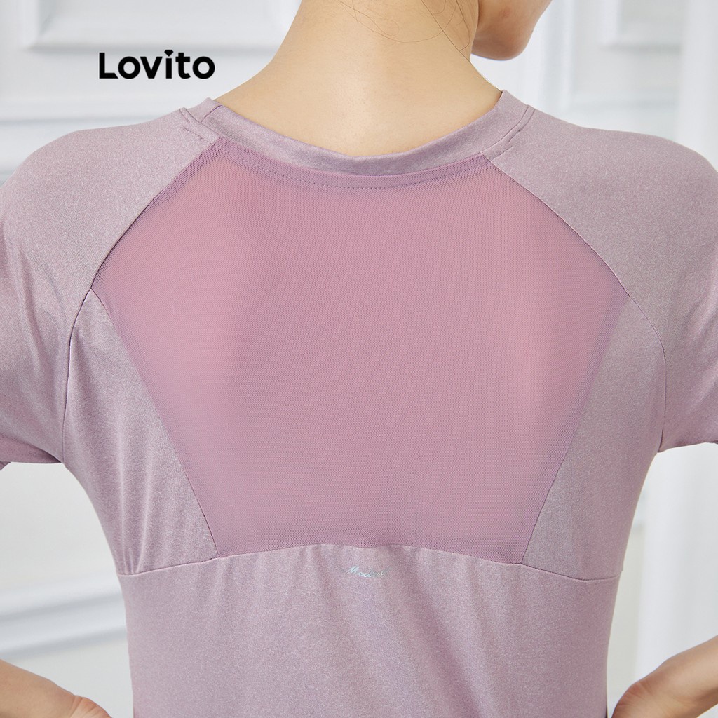 Bộ đồ thể thao Lovito ghép nối màu sắc lưới tương phản L15X209 (nhiều màu)