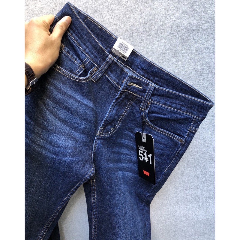 Quần jean nam hàng xuất - xanh 02 -slimfit - jean co giãn Hải An Jeans