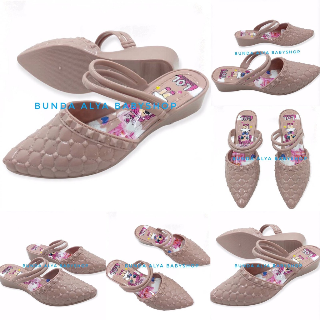 Giày sandal đế xuồng màu hồng cho bé gái 3 4 5 6 7 tuổi