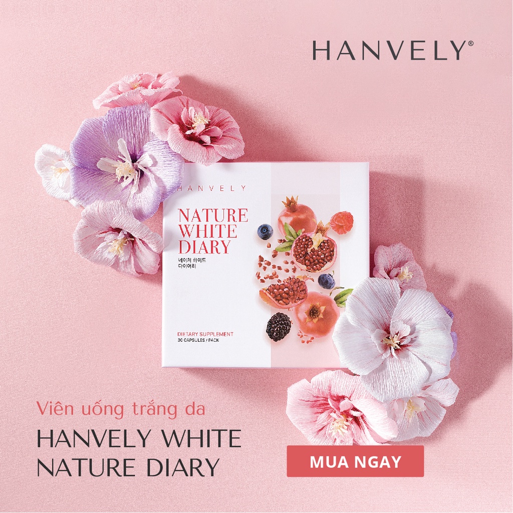 Combo 5 hộp viên uống trắng da, giảm nám Hanvely Nature White Dairy