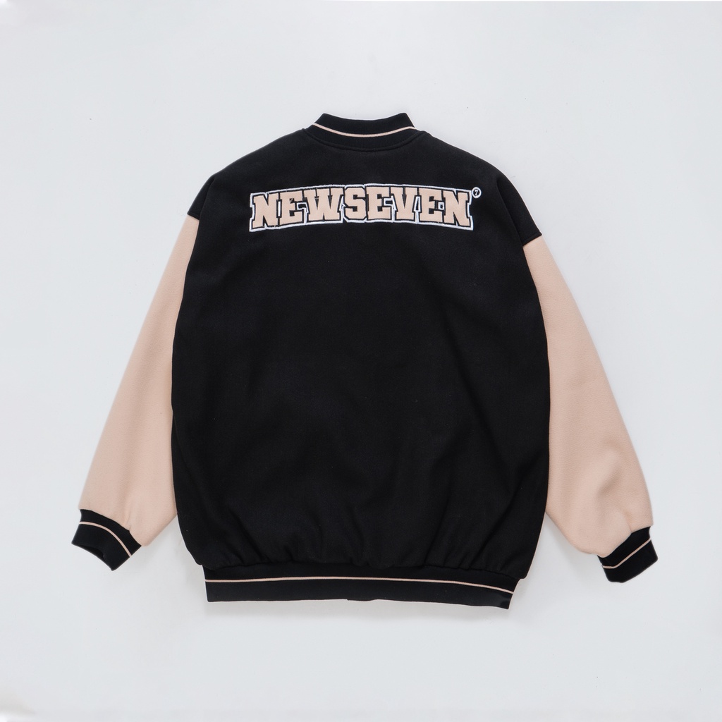 Áo Khoác Bomber Varsity Dạ N7 Newseven Typo jacket bóng chày basic nam nữ form rộng Local Brand V01