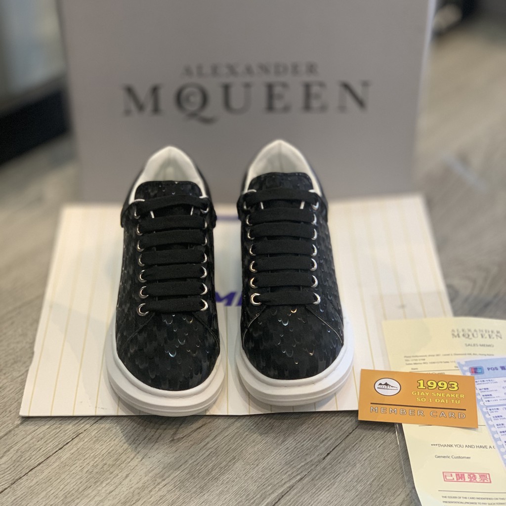 Giày M.C Queen bản Dây Lụa, da đen vảy cá 1993 SNEAKER