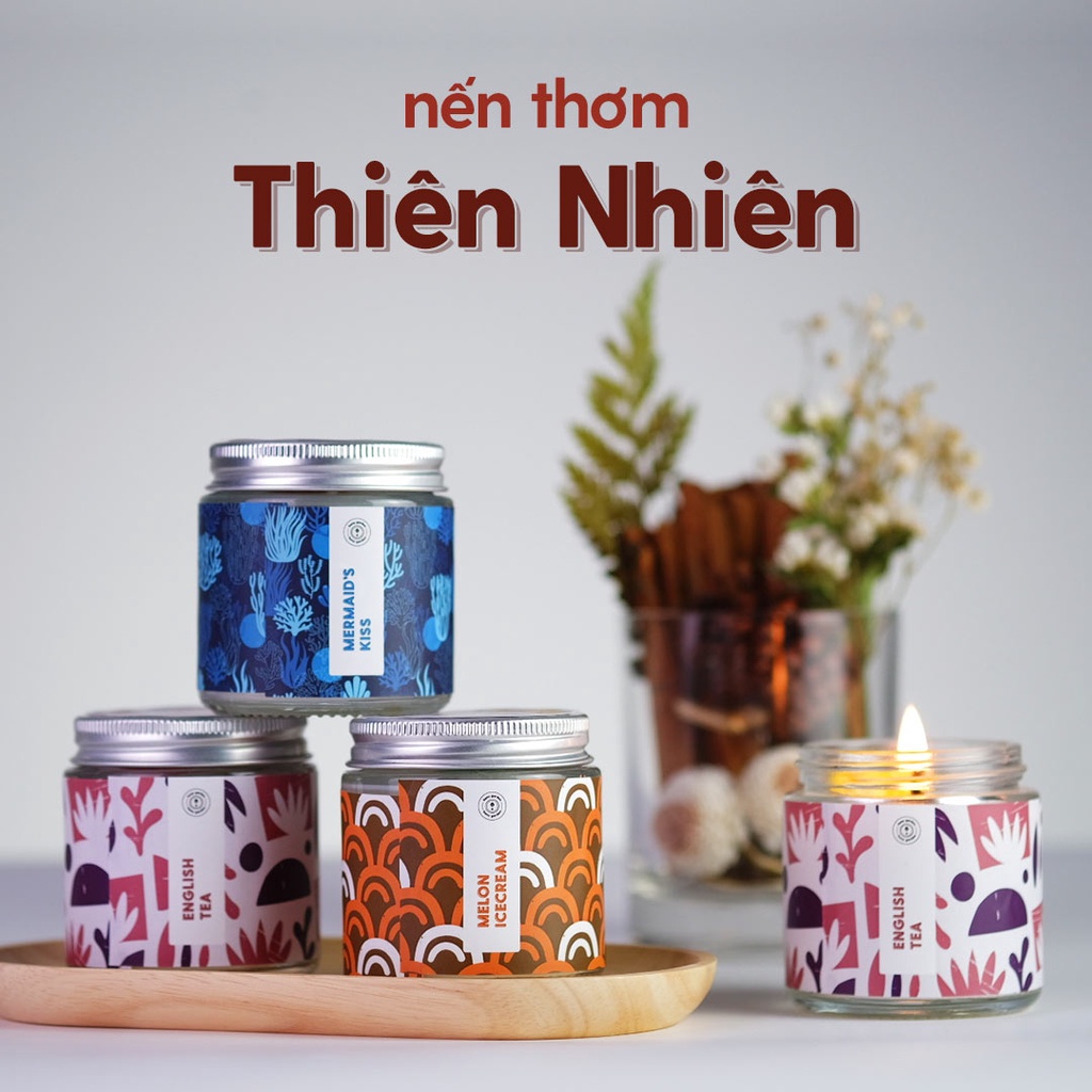 Nến Thơm Phòng Sáp Đậu Nành Thiên Nhiên HENY GARDEN Tinh Dầu 3 Tầng Hương Phối Hợp