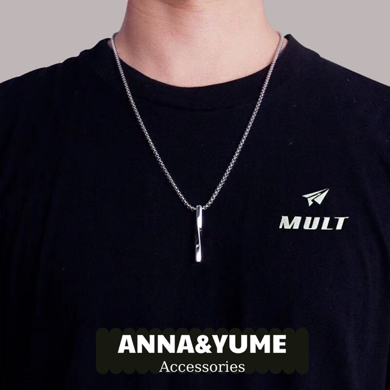 Dây chuyền unisex, vòng cổ unisex hình thanh trụ basic phong cách đơn giản cho nam nữ