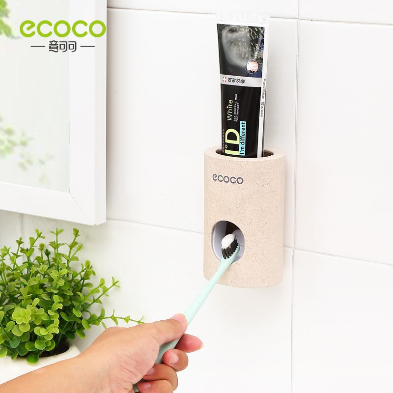 Combo 1 bộ nhả kem ecoco 1703 và bộ để bàn chải kèm 3 cốc ecoco 1615