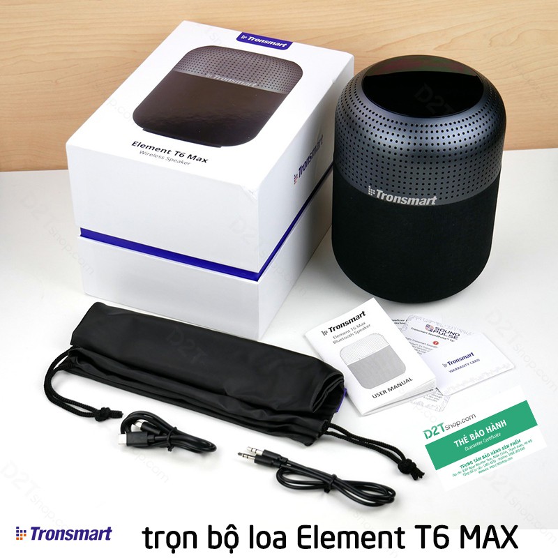 Tronsmart T6 Max | BẢN CAO CẤP | Loa Bluetooth 5.0 công suất 60W, bass sâu và trầm,điều khiển cảm ứng, TWS 2 loa được