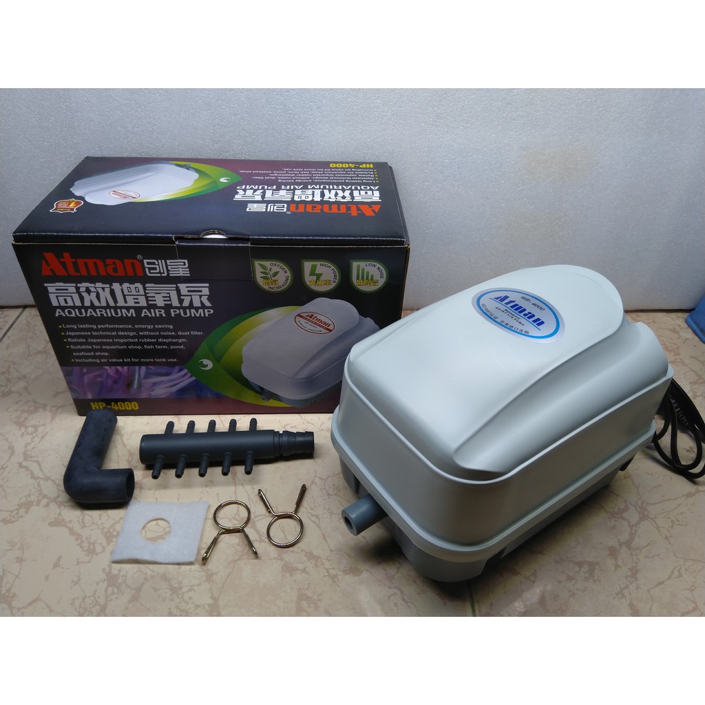 Máy thổi khí Atman HP-4000, 20W-35L/min dùng cho bể cá.