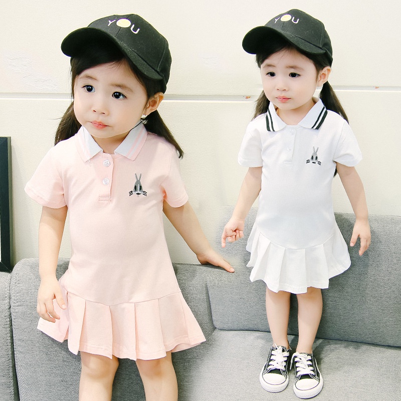 Đầm polo/ Váy polo bé gái tay ngắn kiểu dáng hợp thời trang chất vải cotton cá sấu mềm mịn thoáng mát BG4