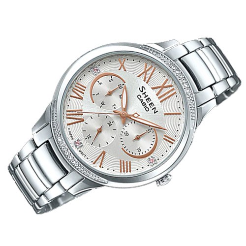 Đồng hồ nữ Casio Sheen cao cấp SHE-3058, dây kim loại