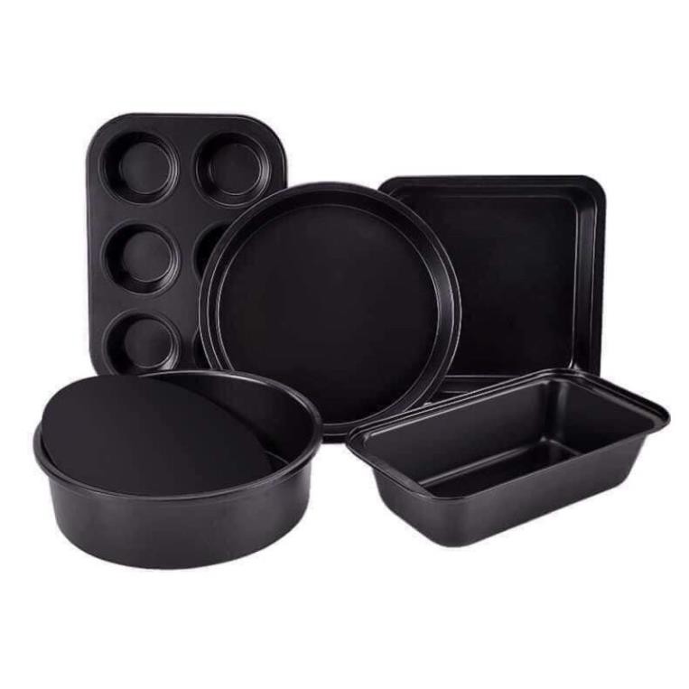 [KHO SỈ] Sét 5 khay nướng bánh chất liệu thép carbon cao cấp(5 khay nướng đủ size)