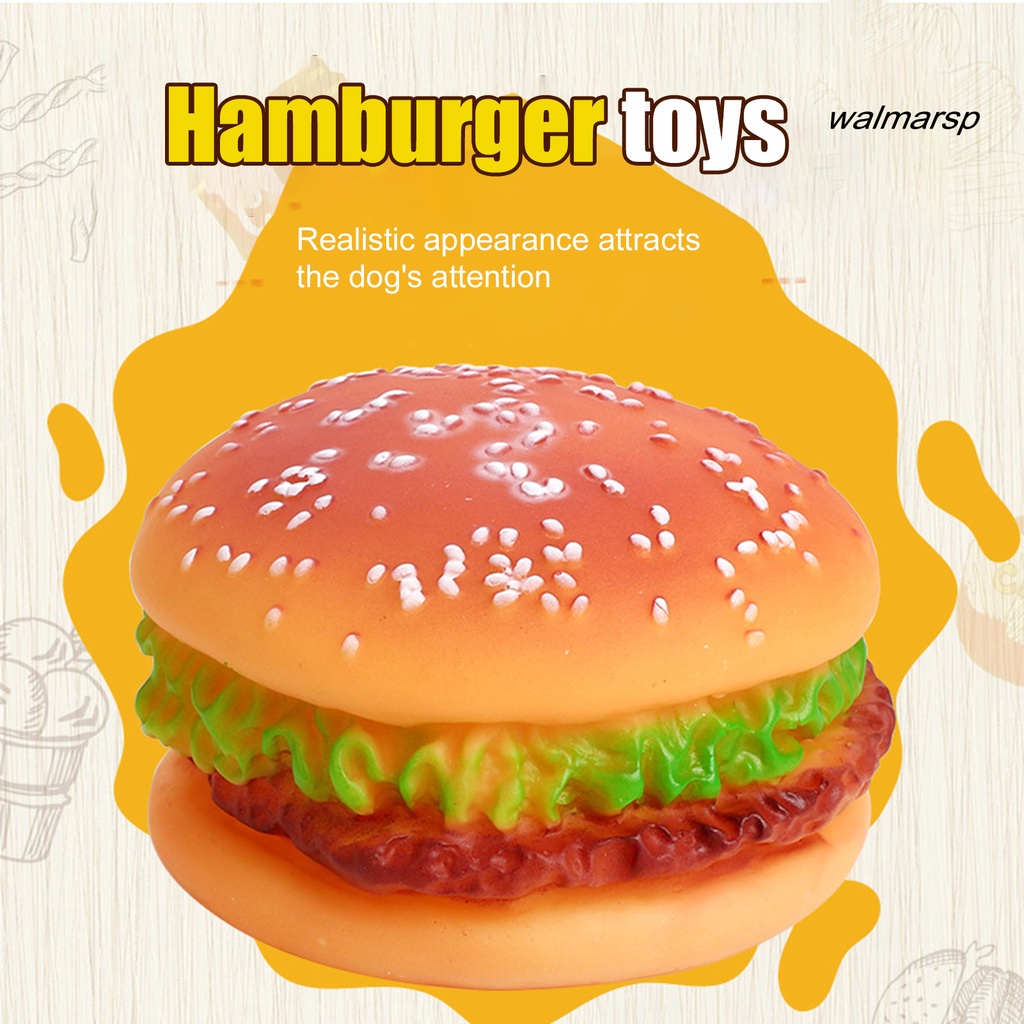 Đồ Chơi Nhai Gặm Hình Bánh Hamburger Bằng Vinyl Mini Độ Co Giãn Cao Giúp Làm Đồ Chơi Cho Cún Cưng