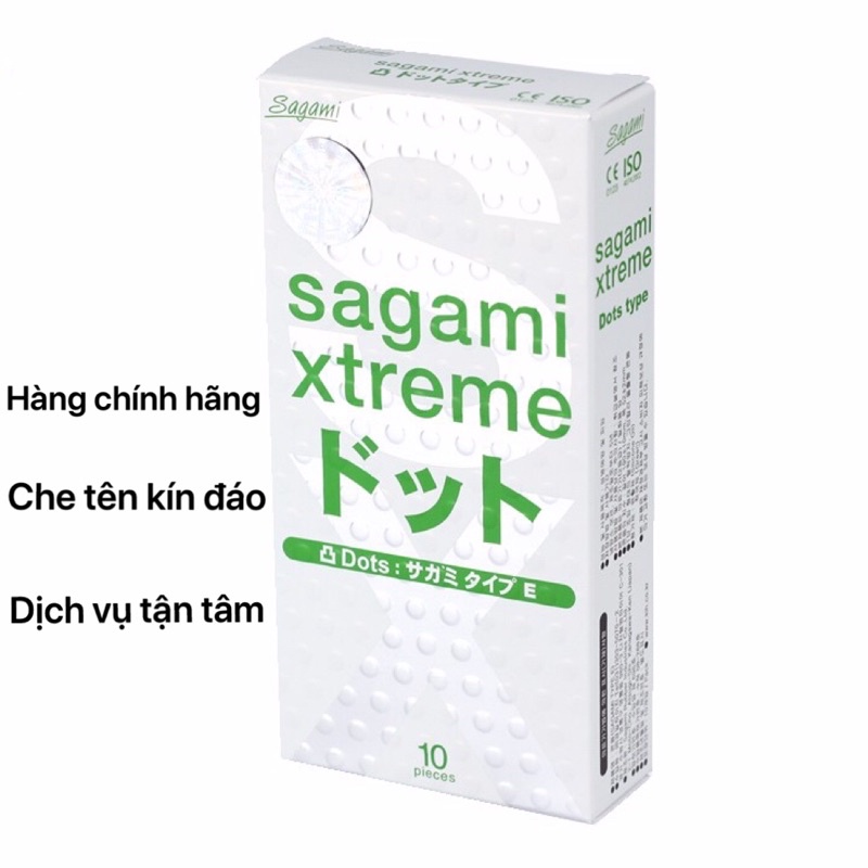 Bao cao su SAGAMI Type E White Box gân gai hộp 3 và 10 chiếc