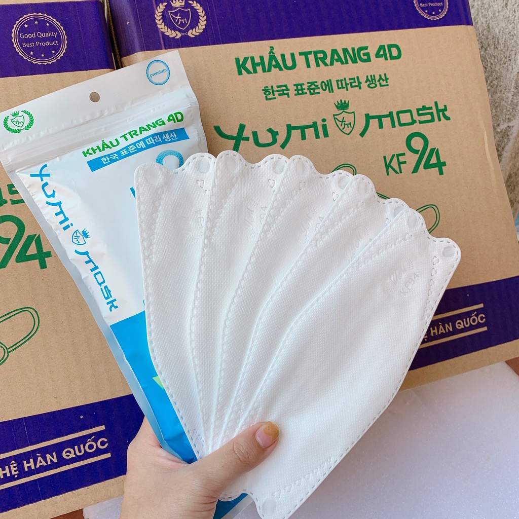 Sét 10 Khẩu trang kf94 Yumi Mask kháng khuẩn,chống bụi mịn, không mùi chính hãng ROSE196 (D22)