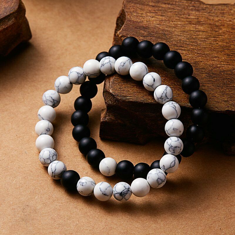 Set 2 Vòng Tay Chuỗi Hạt Đá Tự Nhiên 8mm Cho Cặp Đôi