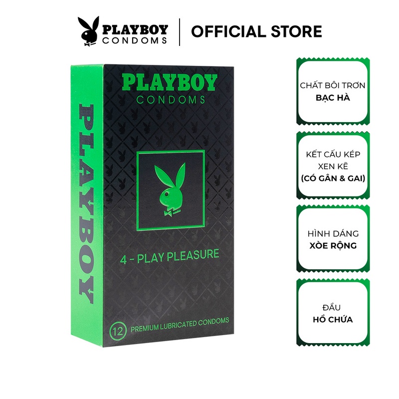 [Mã BMBAU50 giảm 7% đơn 99K] Bao Cao Su PLAYBOY 4 - Play Pleasure hộp 12 cái