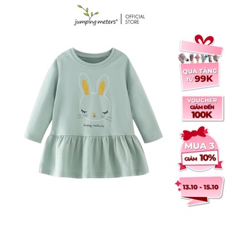 Váy đầm dài tay đuôi cá xanh cho bé gái Jumping Meters HT6