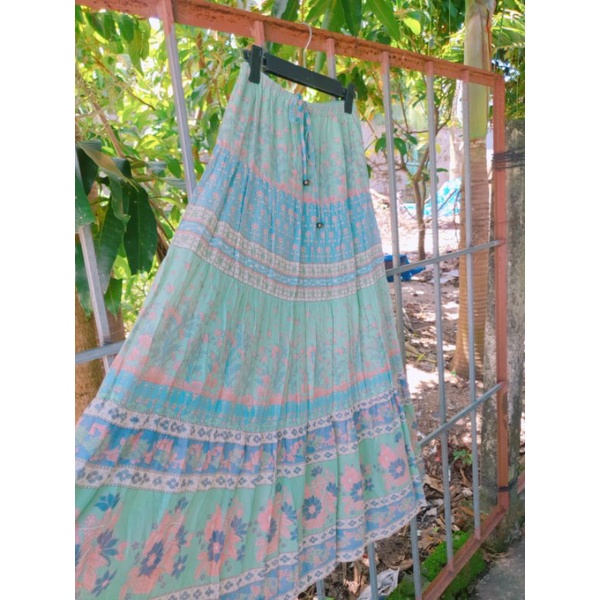 CHÂN VÁY XÔ NHẬT THỔ CẨM XANH BƠ