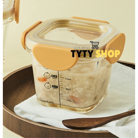 Hộp thủy tinh chia vạch Lock&Lock LLG161 LLG510 260ml (vạch chia 220ml) đựng thức ăn cho bé theo từng tháng tuổi