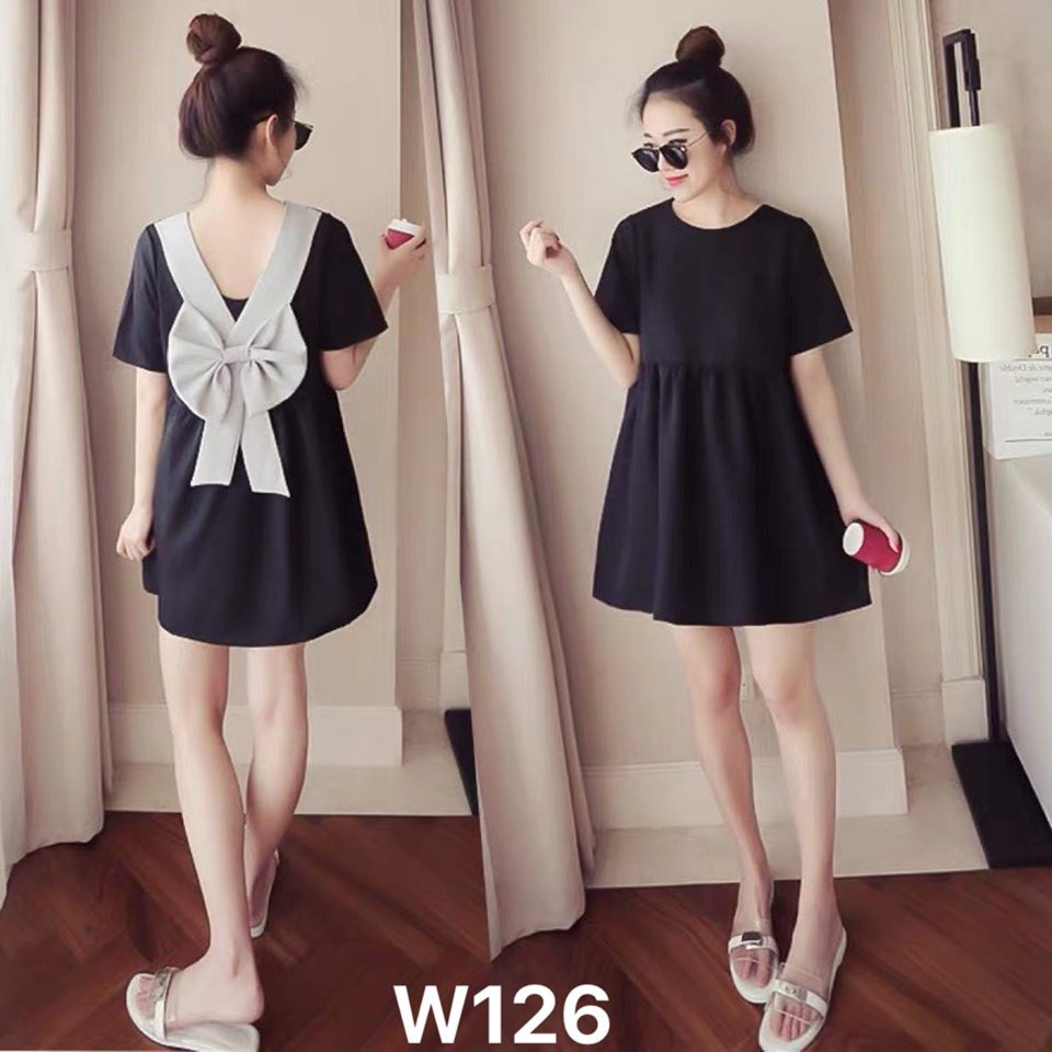 ( ẢNH THẬT) VÁY BẦU CÔNG SỞ W126 DÁNG SUÔNG MẶC BẦU VÀ SAU SINH