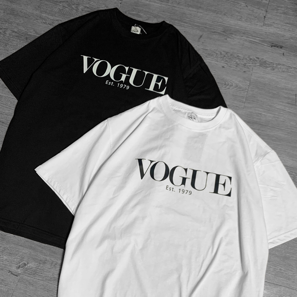 Áo thun tay lỡ Vogue Basic Logo DWA Studio, áo t-shirt cotton nam nữ thời trang unisex