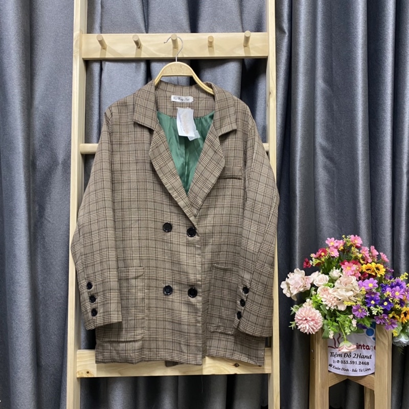 Áo 2hand blazer nữ 2 lớp phong cách Hàn Quốc, Áo vest nữ blazer khoác ngoài đẹp
