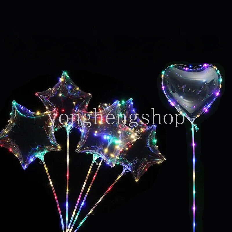 Bong Bóng Đèn LED 20" Hình Ngôi Sao/Trái Tim/Kỳ Lân Trang Trí Tiệc Cưới/Sinh Nhật