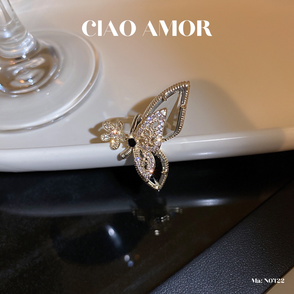 Nhẫn nữ, Nhẫn đẹp cánh nửa sang chảnh to bản Trang sức Ciao Amor - N0422