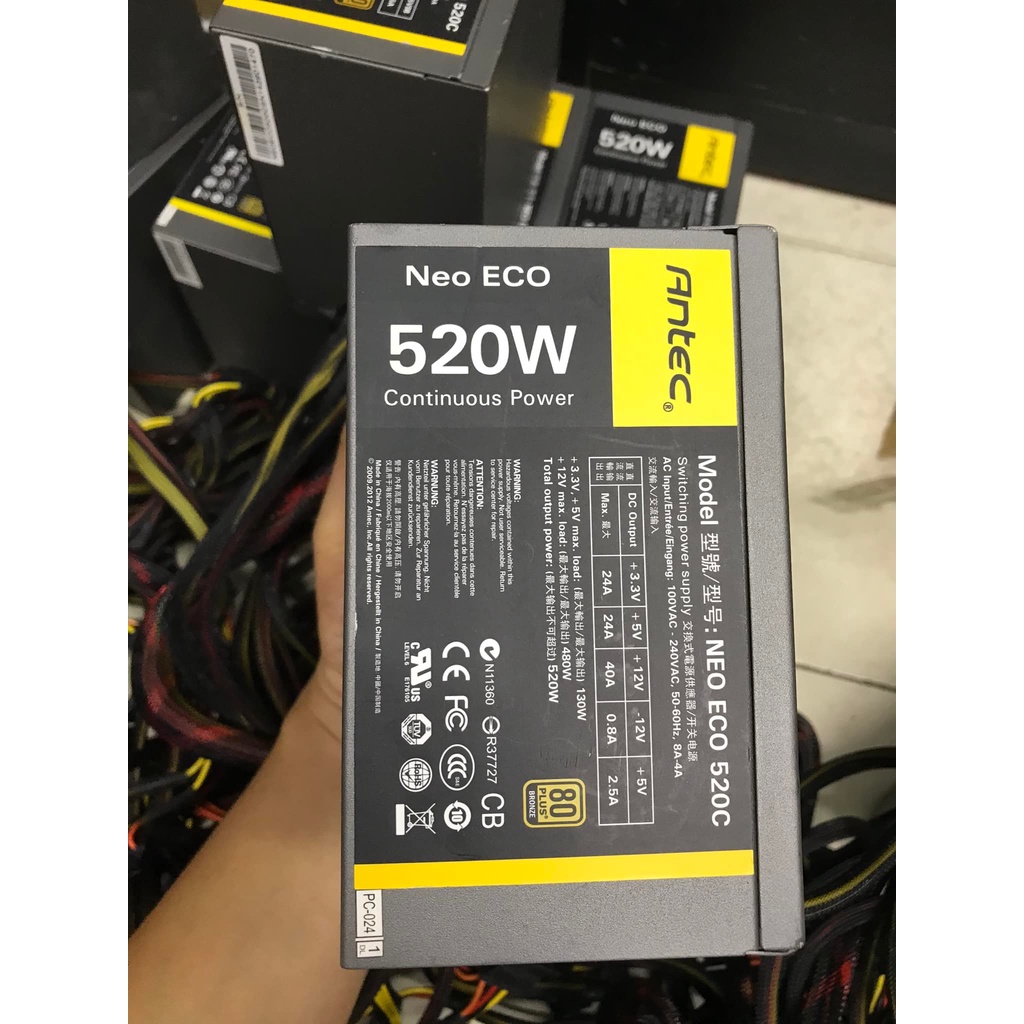 Nguồn Antec Neo Eco 520C 520W cũ NGUỒN XỊN - CÔNG XUẤT THỰC - BẢO HÀNH 3 THÁNG
