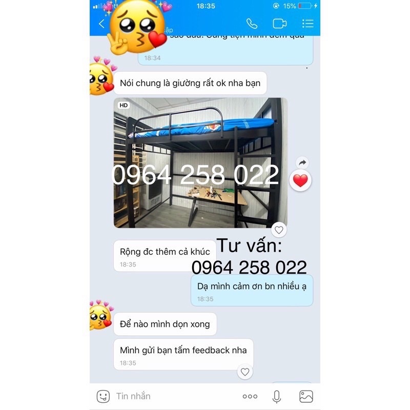 Giường tầng gác kiểu 1 tầng khung 4x8 -hình thật 100% freeship hcm