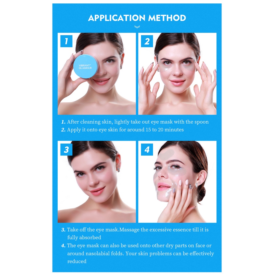 [Hàng mới về] Mặt Nạ Mắt Hyaluronic Acid Loại Bỏ Quầng Thâm Chống Nếp Nhăn Làm Săn Chắc Da Vibrant Glamor